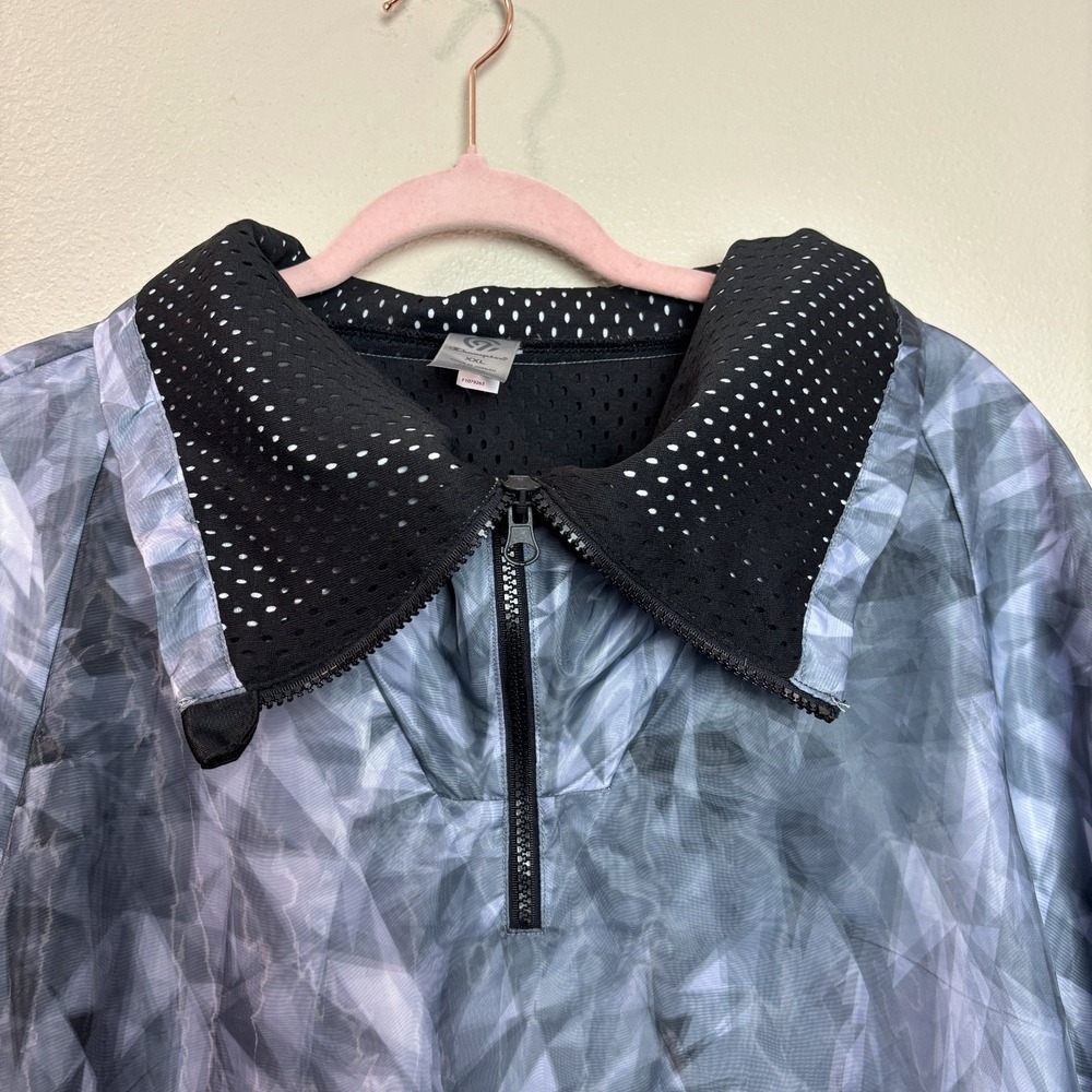 Champion Holographic Windbreaker Jacket Side Zip Vents‎ Funnel Neck Pockets 2XL - Picture 6 of 14